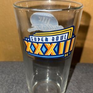 Miller Lite NFL Super Bowl XXXIII Football Beer Glass Collectible Vintage Class.